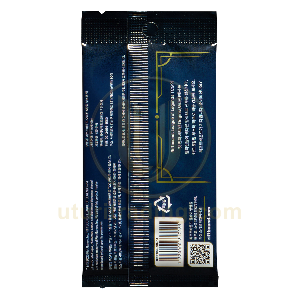 Display Riftbound Origins Slim coréen — Booster Box 24 boosters de 5 cartes League of Legends TCG — booster 5 cartes, verso