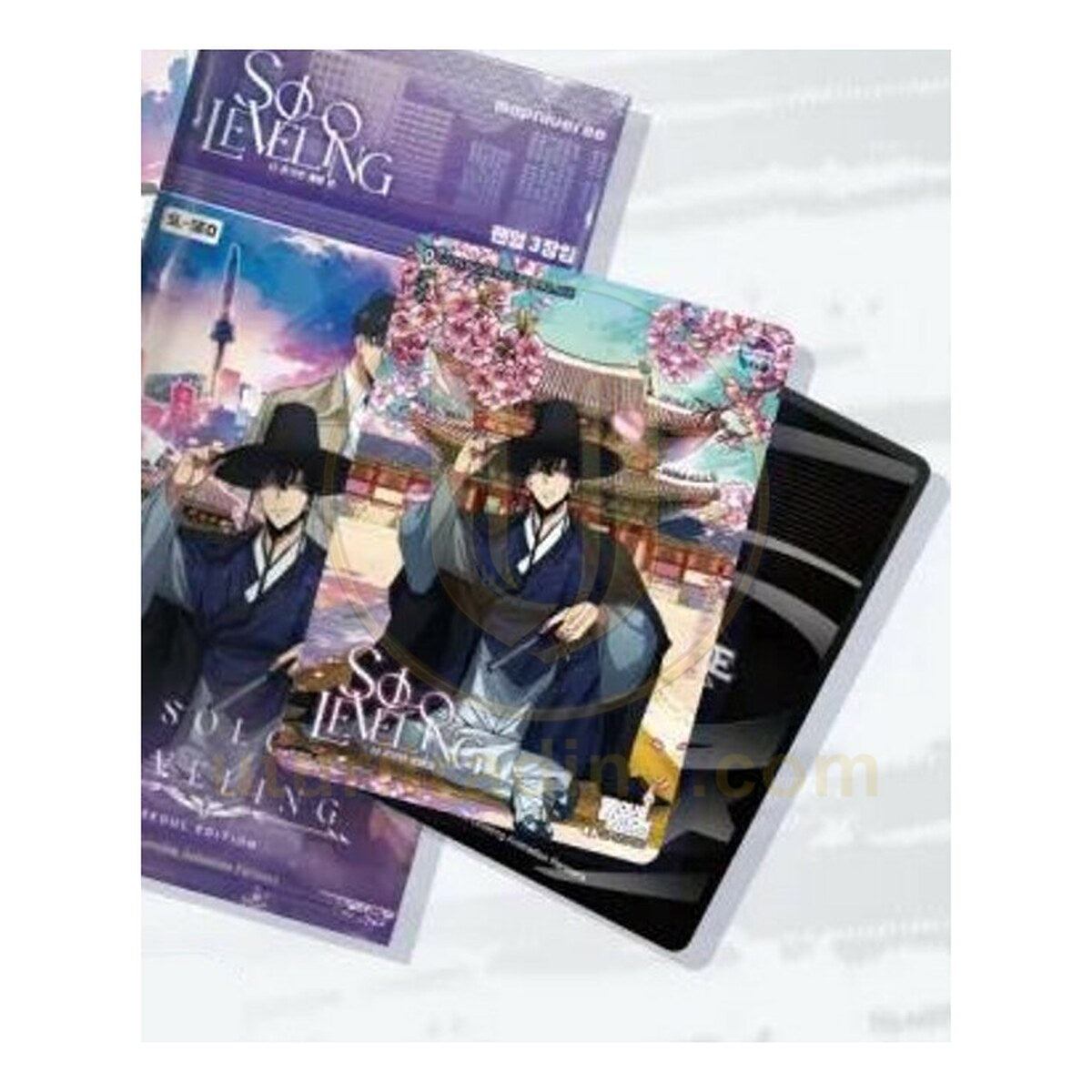 Carte Solo Leveling SL4E Seoul Edition — Sung Jinwoo en hanbok sous les cerisiers