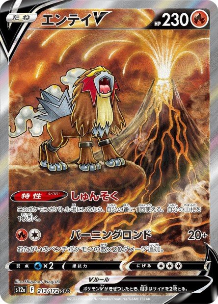 Entei-V 213 S12A — carte Pokémon VSTAR Universe SAR